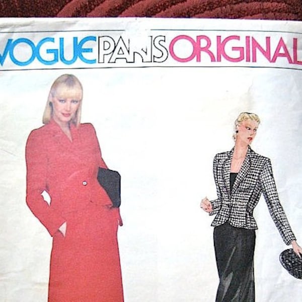Givenchy Vogue Paris Original 2429 Vintage Skirt Jacket sewing pattern  Bust 32.5 inches