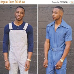 Uncut Simplicity 8615 Men's  JUMPSUIT  Overalls Coveralls Jumpsuit Mechanic's Uniform  Retro Sewing Pattern Chest 44 to 52"