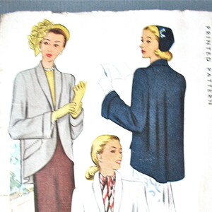 May include: Vintage McCall printed pattern 7177 for a ladies' and misses' coat. The illustration shows three women wearing different coat styles. The pattern includes a size 10 with a 30-inch bust. The pattern is printed on a white background.