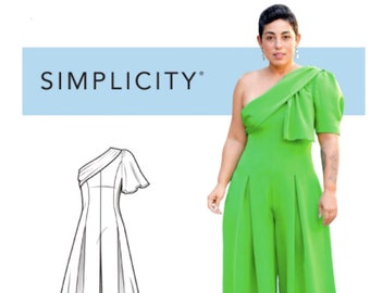 Simplicity Sewing Pattern S9142 Misses' Jumpsuit with One Shoulder Drape Detail MiMi G Style