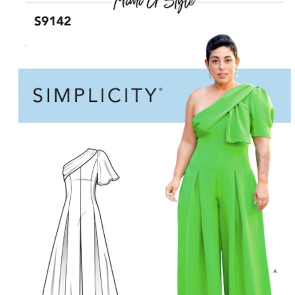One Shoulder Dress Pattern Etsy