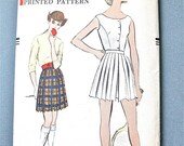 Ungeschnittene 50er Jahre Vogue 9343 Bluse und plissierte Shorts Tennis Outfit Vintage Schnittmuster 1950er Jahre Büste 40 Zoll