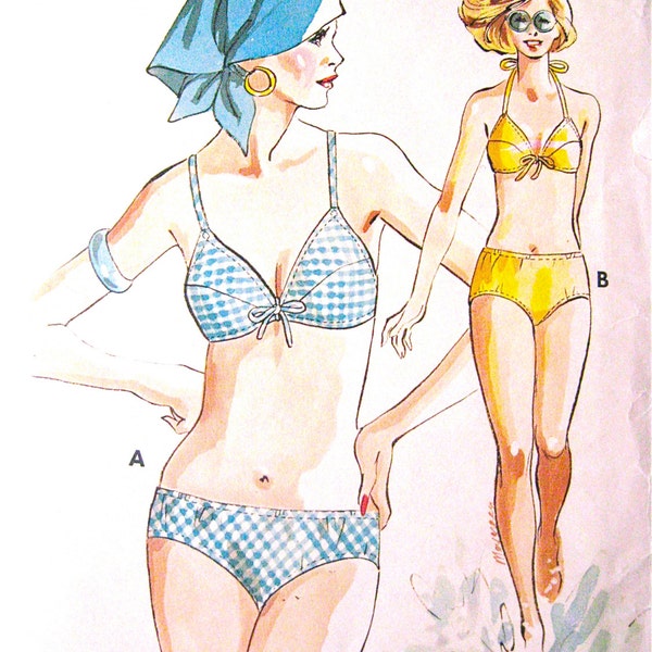 Uncut KWIK Pattern 653 Bikini Bathing Suit Pattern from the late 70s or early 80s