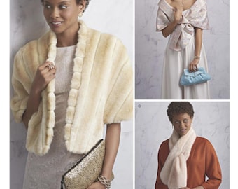 Simplicity 8530 Misses’ Evening Jacket Wrap or Stole Retro Sewing Pattern Fashion Accessories