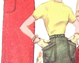 1950s Simplicity 1229 Skirt Pattern  Waist 26  inches