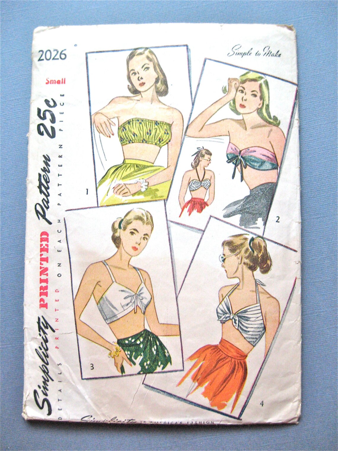1940s Simplicity 2026 Bra Top Sewing Pattern Small Bust 30 to 32 Inches 1940s Simplicity 2026 Bra Top Sewing Pattern Small Bust 30 to 32 Inches