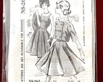 Spadea Designer Dress Pattern Joset Walker NS-265  1950s or early 60s designer sewing pattern Bust 34