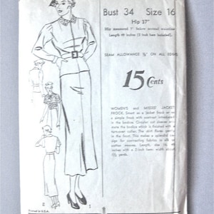 Vintage 1930s Dress Sewing Pattern. Advance 1451 - Etsy