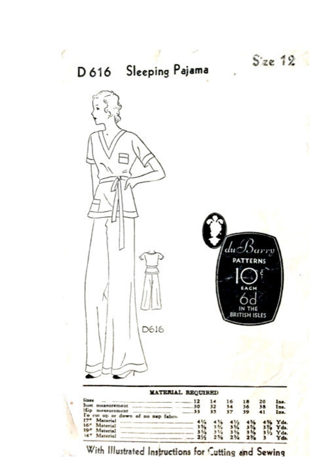 Du Barry D616 1930s Beach Pajamas Lounging Pajamas Vintage Sewing ...