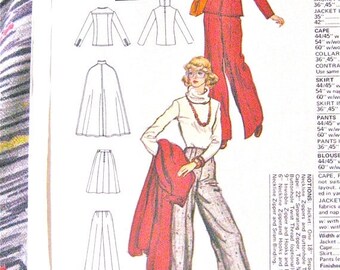 SALE 20% OFF Vogue Designer Cape, Jacket, etc.1970s Pattern by Anne Klein for Vogue 1160 Uncut Sewing Pattern Bust 34 inches