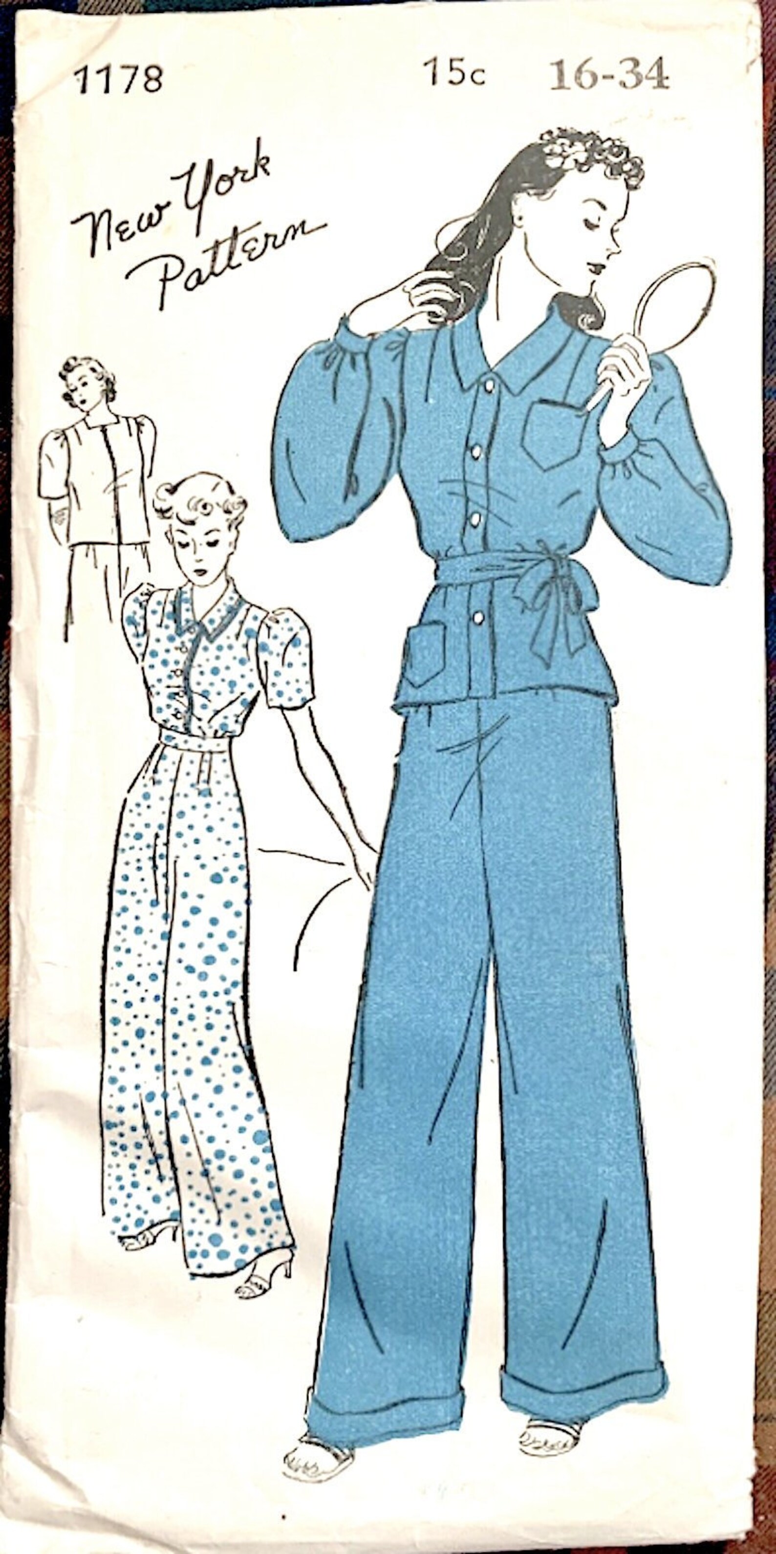 1930s Beach Pajamas Unused Factory Folded New York 1178 Bust 34 Vintage ...