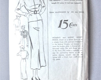 Patron Vintage Robe Années 1930 | Modèle B34 DU BARRY | Couture Rétro Complète