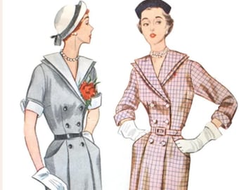 Uncut Vintage Simplicity 3455 Sewing Pattern Misses' One Piece Dress  Bust 30 inches