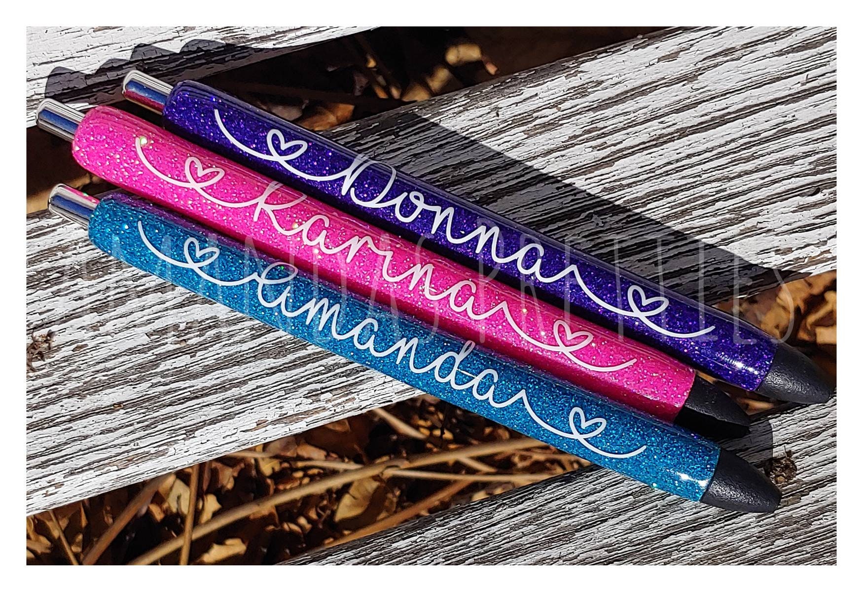Glittered Gel Pencil Leopard Ink Pen Refillable Personalized - Etsy