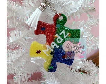 Autism Awareness Puzzle Piece Keychain