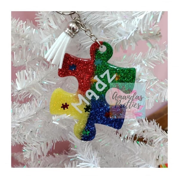 Autism Awareness Puzzle Piece Keychain