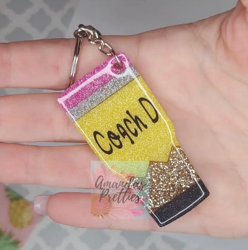 Glitter Pencil Keychains image 1