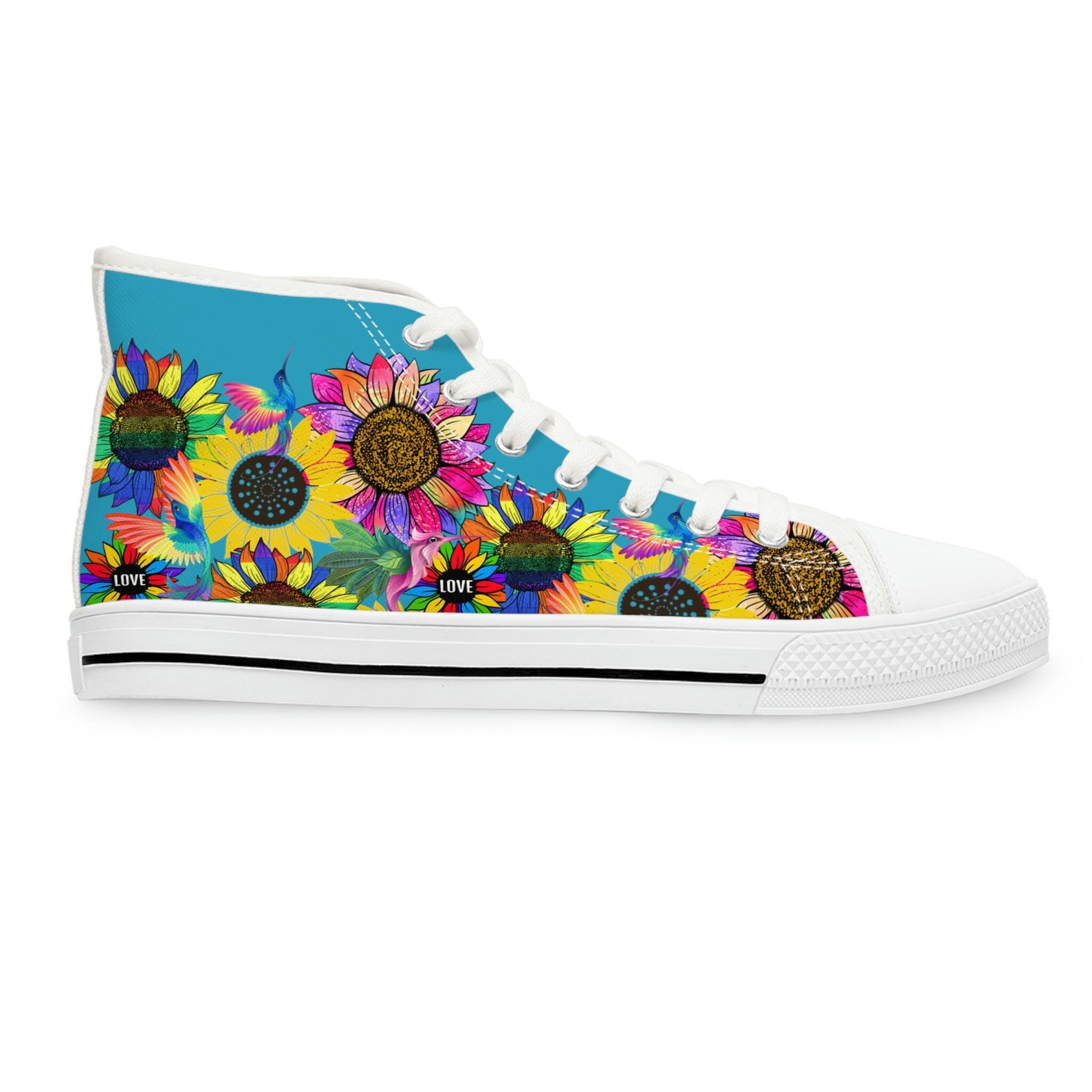 Sunflowers Bitcoin High Top Canvas Women’s Shoes