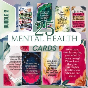 Lot PLR d'affirmations sur la santé mentale : 25 cartes de citations modifiables pour des impressions numériques sur les soins personnels