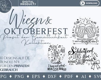 Oktoberfest SVG Bundle 4 | Funny Wiesn Sayings & Heart Designs | Dirndl Beer Fun SVG PNG Dxf