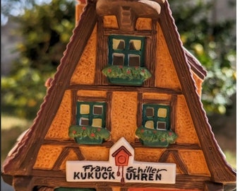 Dept 56 Kukuck Uhren 56191 Cuckoo Clock-Watches-Alpine Village -Heritage Village-Porcelain-German Gift-Village building-