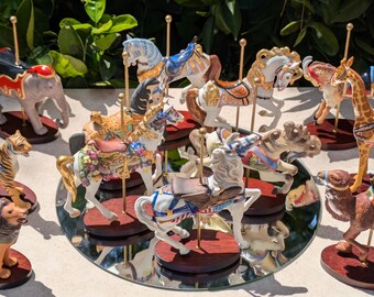 Vintage Carousel Animals-Franklin Mint-The Treasury of Carousel Art-1st Series-12 Carousel Animals