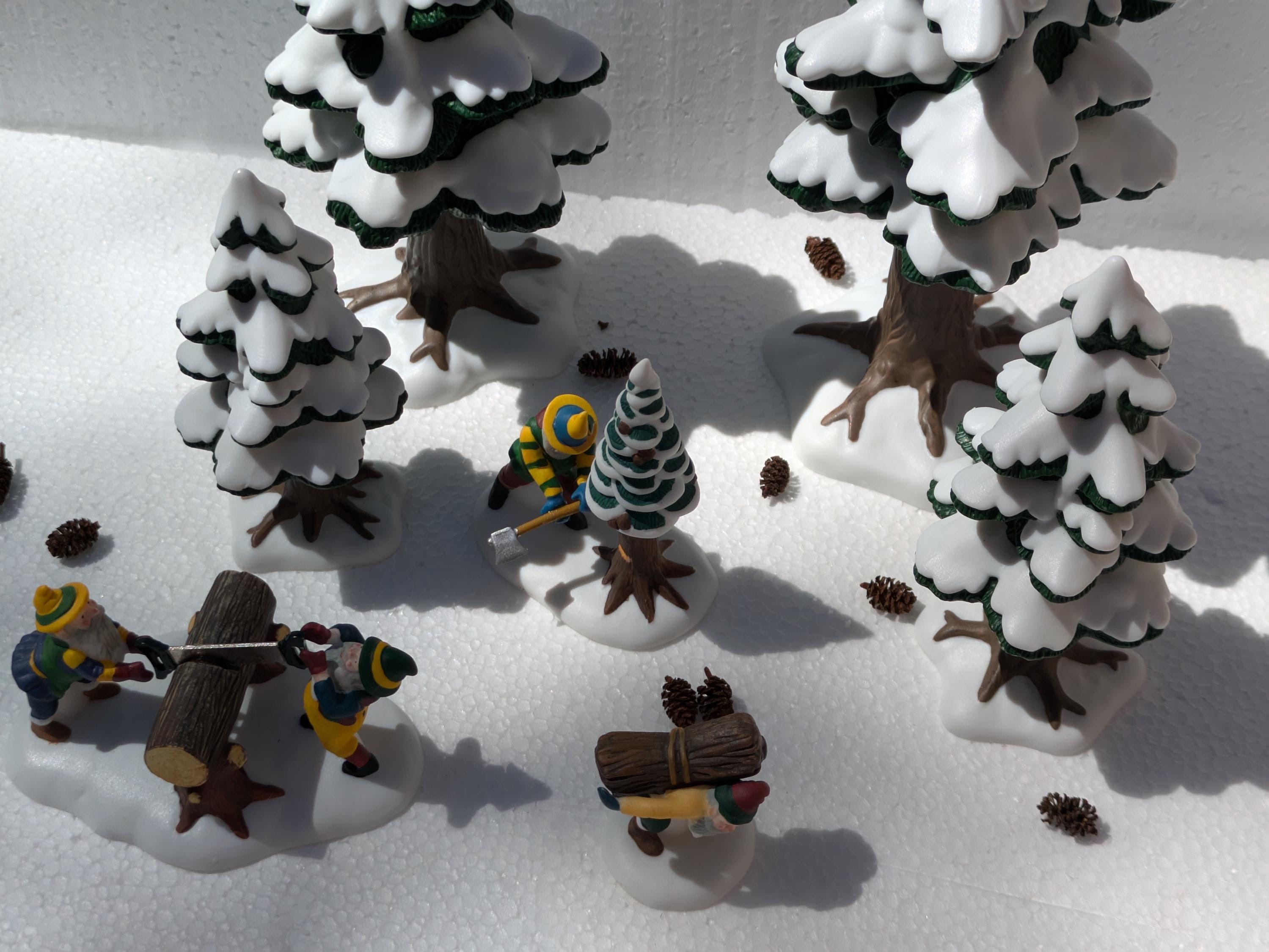 Bundle Pine Trees (4) and Christmas Elves-woodsmen Elves-dept. 56-north ...