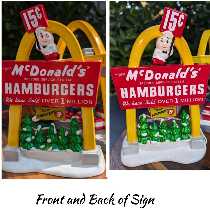 Dept. 56 Vintage Bundle Mcdonald's Restuarant 54914 & Street Sign Light