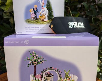 Dept 56 Easter Bundle-One Hop Walk & It&#39;s The Easter Bunny-Easter Village-Christmas Village-Birthday Gift-Christmas Gift-Easter Decor