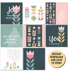 Paquete de 8 tarjetas con notas (en blanco por dentro) — Scandia Design • Descarga instantánea e imprimible •