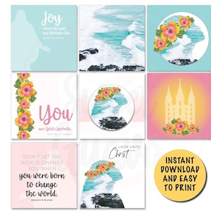 Paquete de 8 tarjetas con notas (en blanco por dentro) — Diseño de playa • Descarga instantánea e imprimible •