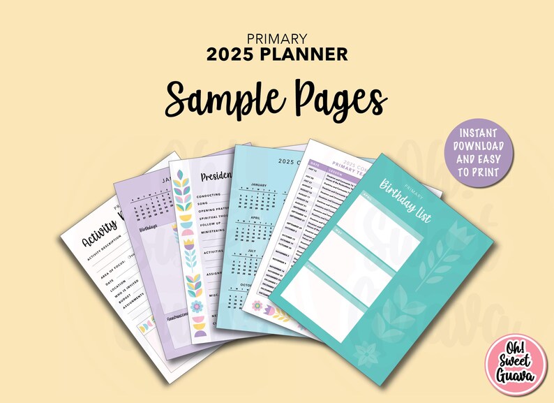 2025 LDS Primary Presidency Planner Instant Download and Editable Etsy