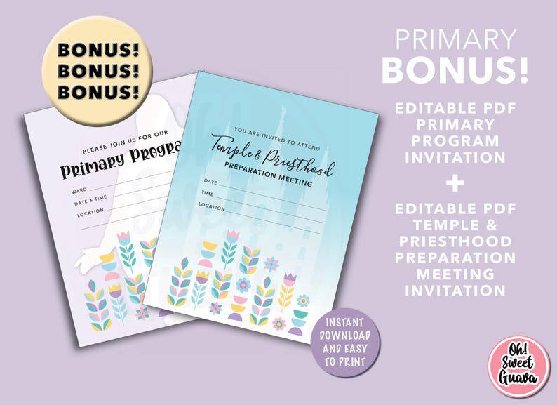 2025 LDS Primary Presidency Planner Instant Download and Editable Etsy