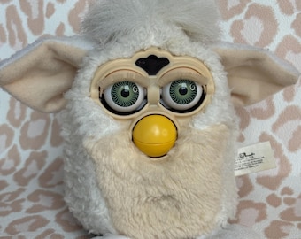 Vintage White Snowball Furby Tomy 1998 WORKING With Green Eyes