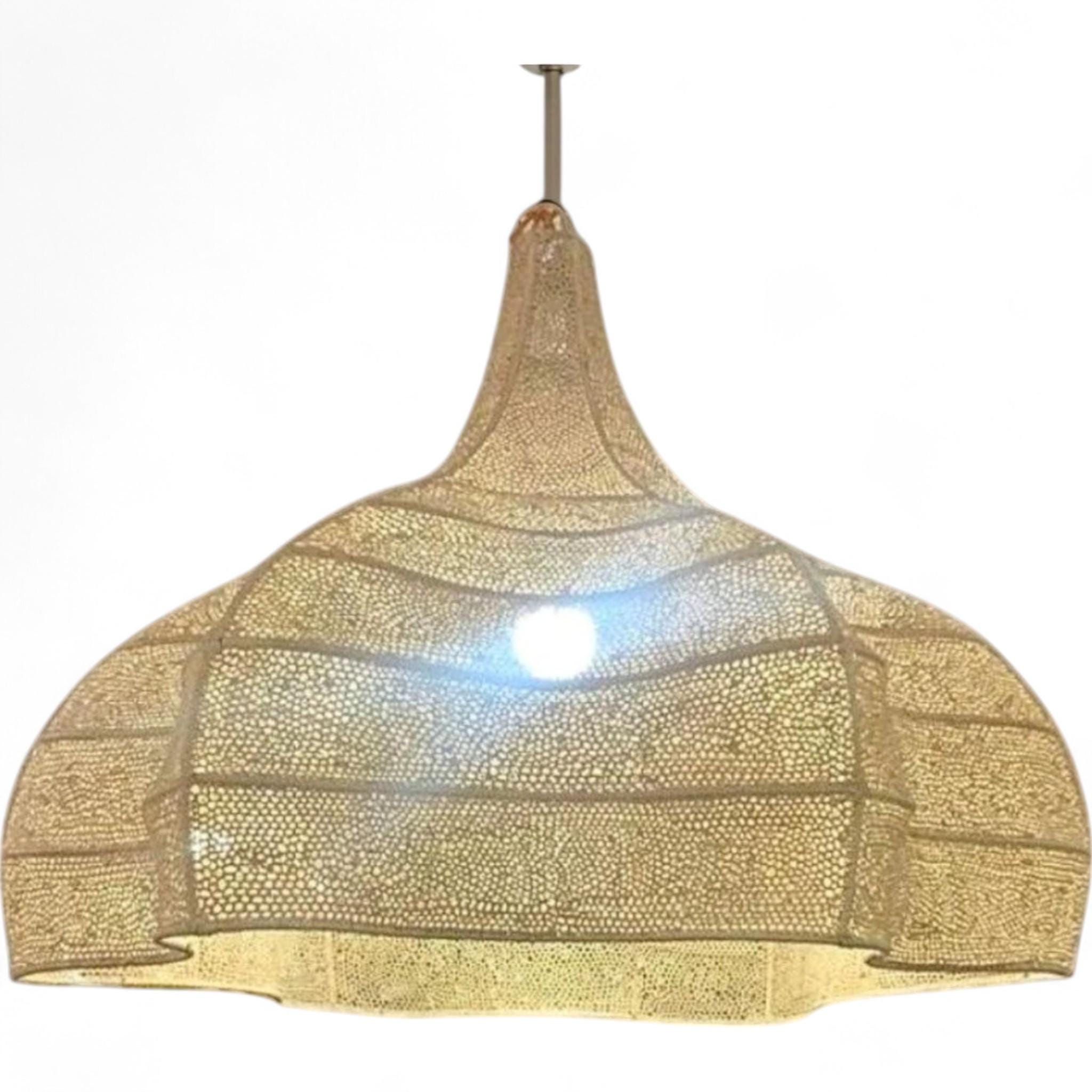 Lampadario Marocchino In Vimini Fatto A Mano - Paglia Intrecciata 30x30x25 Cm - 2