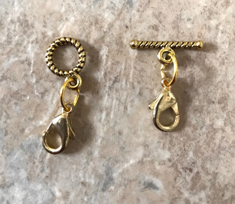 Tiny Antique Gold Toggle Clasp Converter Easy to Use Add to any Necklace or Bracelet Open Close with Ease Arthritis Disability Friendly