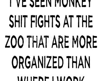 Monkey Shit Fights - PNG Digital Download File