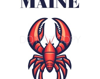 Maine Lobster PNG Digital Download File