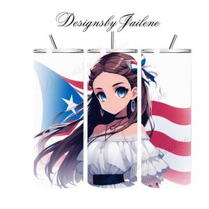 Anime Puerto Rican Girl ~ 20oz Tumbler