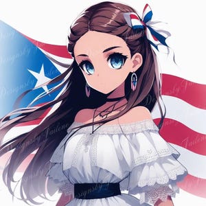 Anime ~ Puerto Rican Girl 20oz Design Wrap
