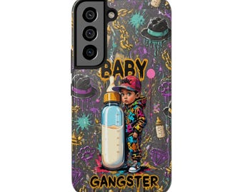 Baby Gangster illustration Tough Andriod Phone Case | Urban Graffiti Bottle, Chains
