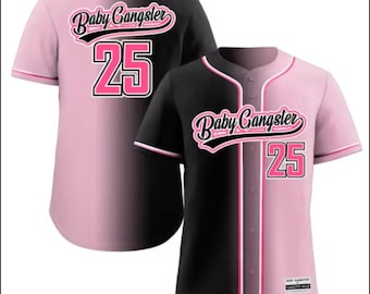 Custom BabyGangster Baseball Jersey sizes S to XXL