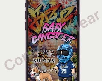 Fondo de pantalla para iPhone con diseño de grafiti de Baby Gangster, arte urbano callejero, fondo de Hip Hop (descarga digital)