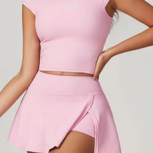 Youth Tennis 2 piece outfit.  Pink or Black. Shorts