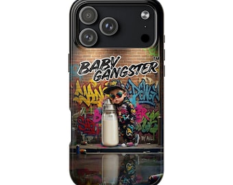 Baby Gangster Iphone Phone Case | Graffiti Urban Art, Baby with Bottle