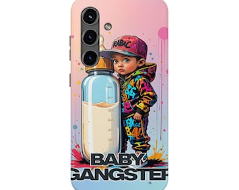 Baby Gangster phone case | neon graffiti baby with bottle