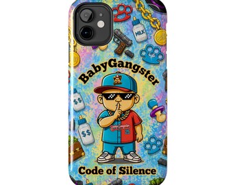 Baby Gangster Code of Silence Iphone phone case | Cute gangster baby illustration