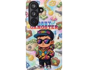 Baby Gangster phone case | Cartoon baby thug pattern, pastel hip hop design