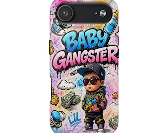 Baby Gangster Iphone phone case | graffiti hip hop baby illustration