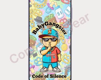Baby Gangster Andriod Phone Wallpaper, Pastel Cartoon Hip Hop (Digital Download)